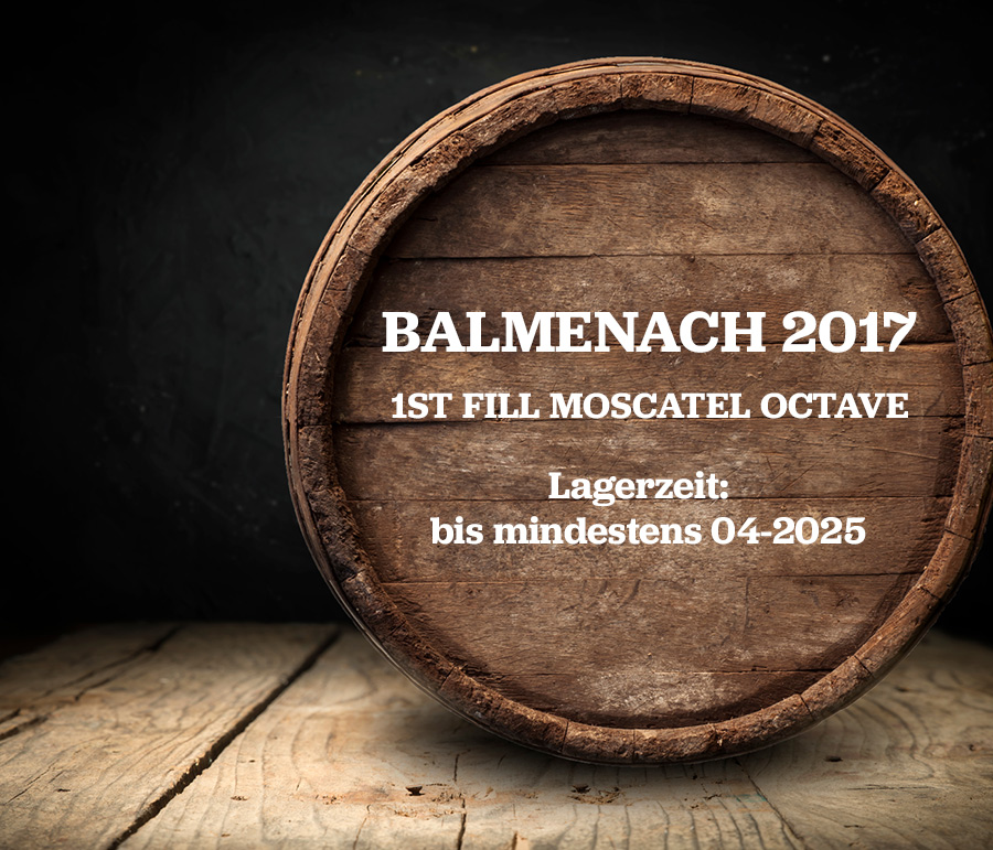 Balmenach 2017 – 1st fill Moscatel Octave – Fassteilung
