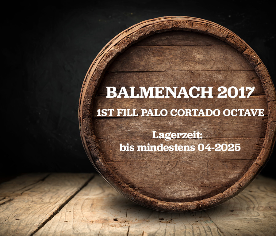 Balmenach 2017 - 1st fill Palo Cortado Octave - Fassteilung